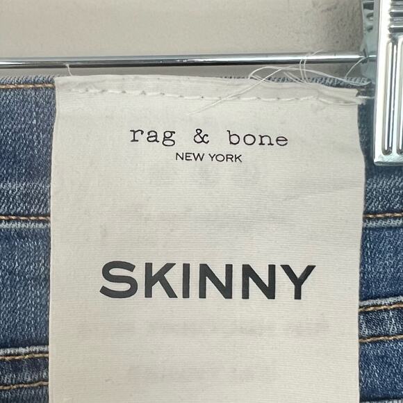 NWT rag & bone Mid Rise Skinny Jean in Carmine Medium Blue sz 24 Revolve Stretch - Picture 10 of 13